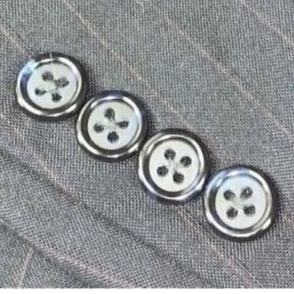 Jack Henry Mens Two Button Blazer Navy Pinstripe 100% Wool Lined Notch USA L‎ - Picture 3 of 8